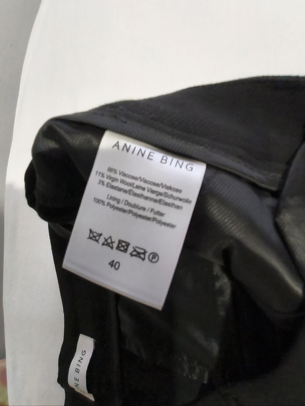ANINE BING Black Wide Leg High Rise Pants Size 40 - Picture 14 of 16